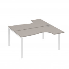 Рабочая станция UNO (2х160) со столами эргономичными мокко премиум / металлокаркас белый А4 Б1 182 МП