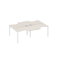 Станция рабочая UNO (4х120) со столами Классика дуб / металлокаркас белый А4 Б1 183-2 ДШ