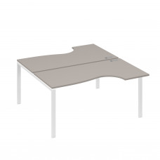 Станция на каркасе UNO (2х160) столы Классика мокко премиум / металлокаркас белый А4 Б1 185 МП