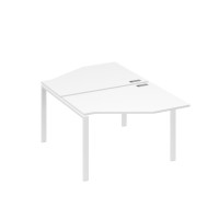 Рабочая станция опоры UNO со столами Техно (2х120) белый премиум / металлокаркас белый А4 Б1 186 БП