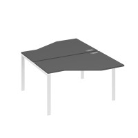 Рабочая станция (2х140) со столами Техно на каркасе UNO антрацит премиум / металлокаркас белый А4 Б1 187 АР