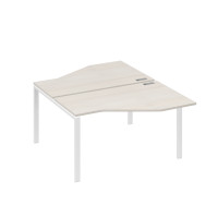 Рабочая станция (2х140) со столами Техно на каркасе UNO дуб / металлокаркас белый А4 Б1 187 ДШ