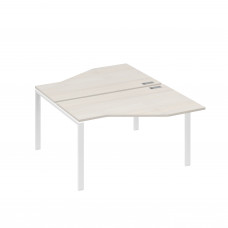 Рабочая станция (2х140) со столами Техно на каркасе UNO дуб / металлокаркас белый А4 Б1 187 ДШ