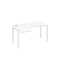 Стол эргономичный "Классика" левый на металлокаркасе DUE белый премиум / металлокаркас белый А4 Б2 033 БП