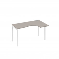 Стол правый "Классика" на металлокаркасе DUE эргономичный мокко премиум / металлокаркас белый А4 Б2 034 МП