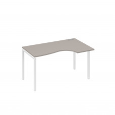 Стол на металлокаркасе DUE "Классика" эргономичный правый мокко премиум / металлокаркас белый А4 Б2 044 МП