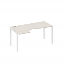 Стол эргономичный левый "Классика" на металлокаркасе DUE дуб / металлокаркас белый А4 Б2 045 ДШ