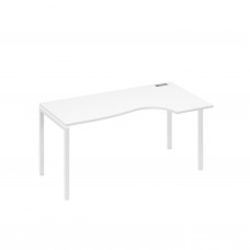 Стол эргономичный правый "Классика" на металлокаркасе DUE белый премиум / металлокаркас белый А4 Б2 046 БП