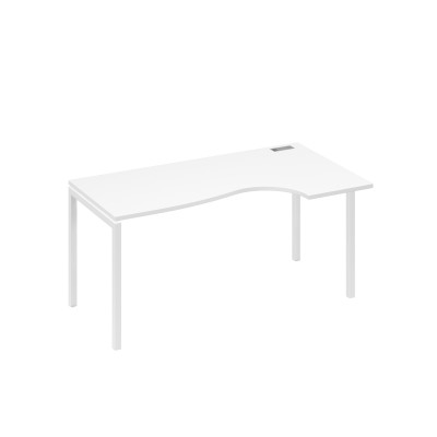 Стол эргономичный правый "Классика" на металлокаркасе DUE белый премиум / металлокаркас белый А4 Б2 046 БП