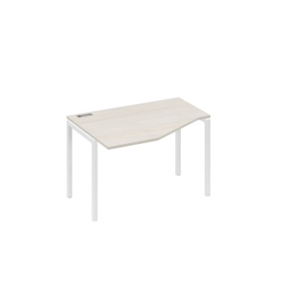 Стол "Техно" эргономичный на металлокаркасе DUE левый дуб / металлокаркас белый А4 Б2 051 ДШ