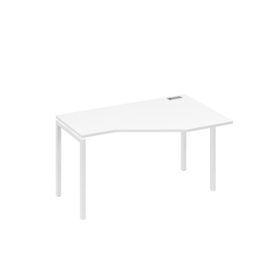 Стол "Техно" эргономичный на металлокаркасе DUE правый белый премиум / металлокаркас белый А4 Б2 054 БП