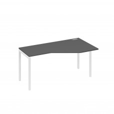 Стол "Техно" на каркасе DUE эргономичный правый антрацит премиум / металлокаркас белый А4 Б2 056 АР
