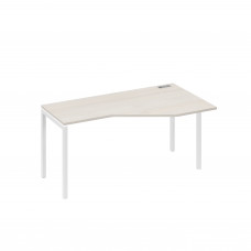 Стол "Техно" на каркасе DUE эргономичный правый дуб / металлокаркас белый А4 Б2 056 ДШ