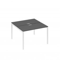 Рабочая станция с опорами DUE (2х120) антрацит премиум / металлокаркас белый А4 Б2 170 АР