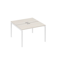 Рабочая станция с опорами DUE (2х120) дуб / металлокаркас белый А4 Б2 170 ДШ