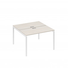 Рабочая станция с опорами DUE (2х120) дуб / металлокаркас белый А4 Б2 170 ДШ