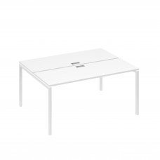 Рабочая станция 2х160 на опорах DUE белый премиум / металлокаркас белый А4 Б2 172 БП