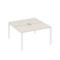 Рабочая станция опоры DUE 2х140 дуб / металлокаркас белый А4 Б2 174 ДШ