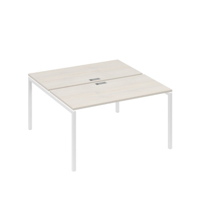 Рабочая станция опоры DUE 2х140 дуб / металлокаркас белый А4 Б2 174 ДШ