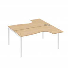 Рабочая станция каркас DUE (2х160) столы Классика натуральный дуб / металлокаркас белый А4 Б2 182 НД