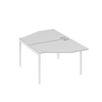 Рабочая станция каркас DUE (2х120) с эргономичными столами Техно серый / металлокаркас белый А4 Б2 186 СЕ