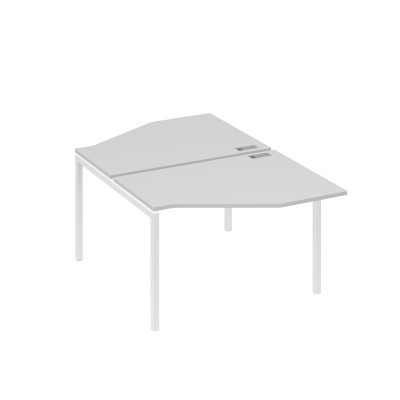 Рабочая станция каркас DUE (2х120) с эргономичными столами Техно серый / металлокаркас белый А4 Б2 186 СЕ