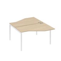 Рабочая станция (2х140) со столами Техно каркас DUE дуб скандинавский / металлокаркас белый А4 Б2 187 ДК