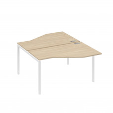 Рабочая станция (2х140) со столами Техно каркас DUE дуб скандинавский / металлокаркас белый А4 Б2 187 ДК