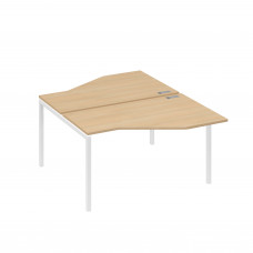 Рабочая станция (2х140) со столами Техно каркас DUE натуральный дуб / металлокаркас белый А4 Б2 187 НД