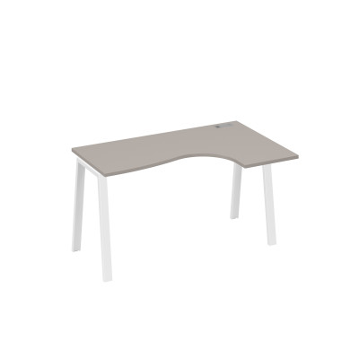 Стол эргономичный на металлокаркасе TRE правый "Классика" мокко премиум / металлокаркас белый А4 Б3 034 МП