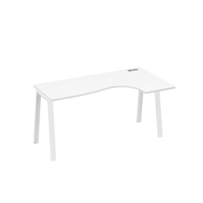 Стол на металлокаркасе TRE эргономичный "Классика" правый белый премиум / металлокаркас белый А4 Б3 036 БП