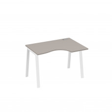 Стол на металлокаркасе TRE правый "Классика" эргономичный мокко премиум / металлокаркас белый А4 Б3 042 МП