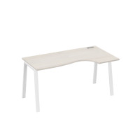 Стол эргономичный правый "Классика" на металлокаркасе TRE дуб / металлокаркас белый А4 Б3 046 ДШ