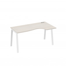 Стол эргономичный правый "Классика" на металлокаркасе TRE дуб / металлокаркас белый А4 Б3 046 ДШ