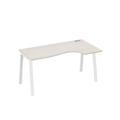 Стол эргономичный правый "Классика" на металлокаркасе TRE дуб / металлокаркас белый А4 Б3 046 ДШ