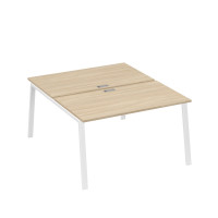 Рабочая станция каркас TRE 2х140 офисная дуб скандинавский / металлокаркас белый А4 Б3 177 ДК