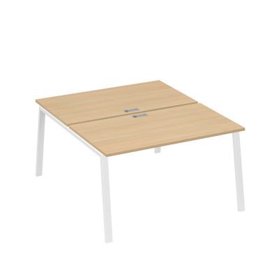 Рабочая станция каркас TRE 2х140 офисная натуральный дуб / металлокаркас белый А4 Б3 177 НД