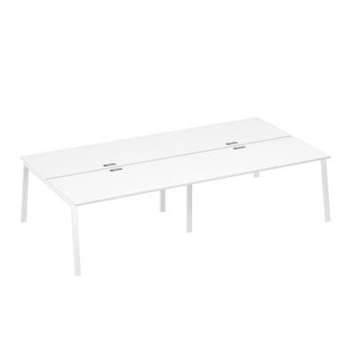 Рабочая станция 4х160 с опорами TRE белый премиум / металлокаркас белый А4 Б3 178-2 БП