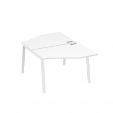 Рабочая станция TRE (2х120) со столами Техно белый премиум / металлокаркас белый А4 Б3 186 БП