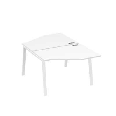 Рабочая станция TRE (2х120) со столами Техно белый премиум / металлокаркас белый А4 Б3 186 БП