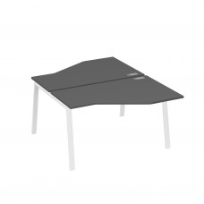 Рабочая станция (2х140) каркас TRE со столами Техно антрацит премиум / металлокаркас белый А4 Б3 187 АР