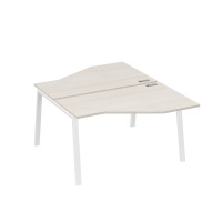 Рабочая станция (2х140) каркас TRE со столами Техно дуб / металлокаркас белый А4 Б3 187 ДШ