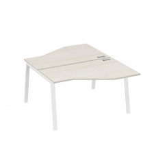 Рабочая станция (2х140) каркас TRE со столами Техно дуб / металлокаркас белый А4 Б3 187 ДШ