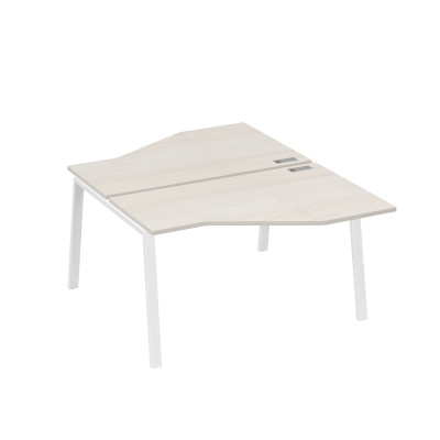 Рабочая станция (2х140) каркас TRE со столами Техно дуб / металлокаркас белый А4 Б3 187 ДШ