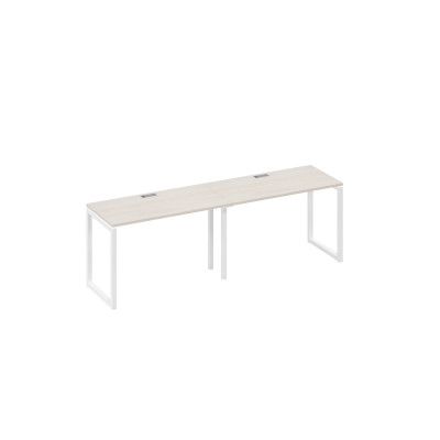 Рабочая станция на металлокаркасе QUATTRO (2х120) дуб / металлокаркас белый А4 Б4 003-2 ДШ