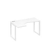 Стол левый "Классика" эргономичный металлокаркас QUATTRO белый премиум / металлокаркас белый А4 Б4 033 БП