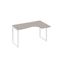 Стол металлокаркас QUATTRO эргономичный правый "Классика" мокко премиум / металлокаркас белый А4 Б4 034 МП