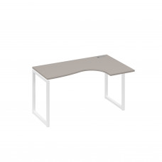 Стол металлокаркас QUATTRO эргономичный правый "Классика" мокко премиум / металлокаркас белый А4 Б4 034 МП