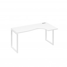 Стол правый "Классика" эргономичный на металлокаркасе QUATTRO белый премиум / металлокаркас белый А4 Б4 036 БП