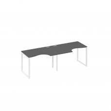 Рабочая станция столы Классика каркас QUATTRO (2х120) антрацит премиум / металлокаркас белый А4 Б4 041-2 АР